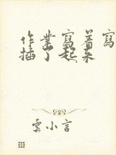 作业写着写着就插了起来