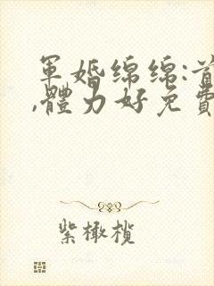 军婚绵绵:首长,体力好免费阅读