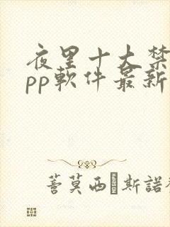 夜里十大禁用app软件最新章节