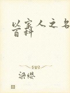 以家人之名百度百科封面
