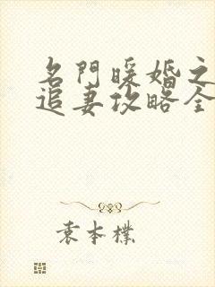 名门暖婚之权爷追妻攻略全文免费阅读