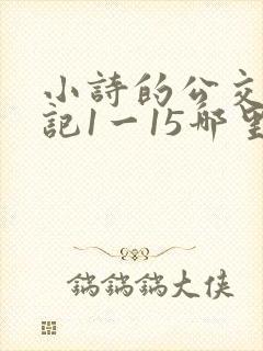 小诗的公交车日记1一15哪里能看