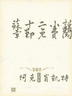 苏十二小说最新章节免费阅读全文