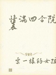 情满四合院演员表