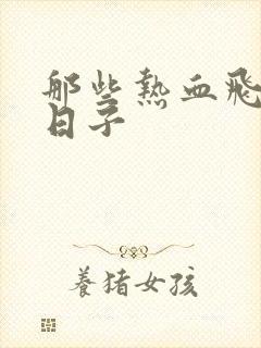 那些热血飞扬的日子