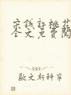 宋钱许桃花小说全文免费阅读