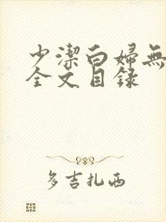 少洁白妇无删减全文目录