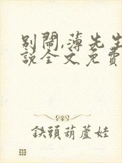 别闹,薄先生小说全文免费阅读