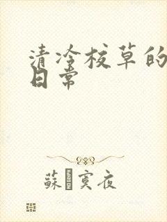 清冷校草的抹布日常