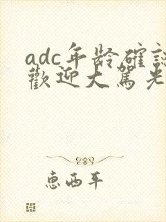 adc年龄确认欢迎大驾光临小说