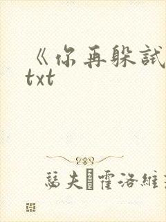 《你再躲试试》txt
