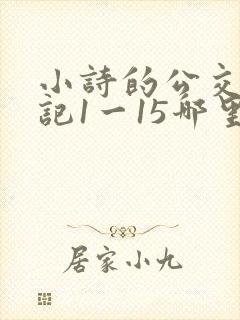 小诗的公交车日记1一15哪里能看