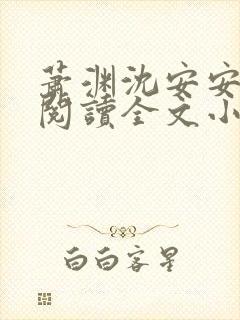 萧渊沈安安免费阅读全文小说