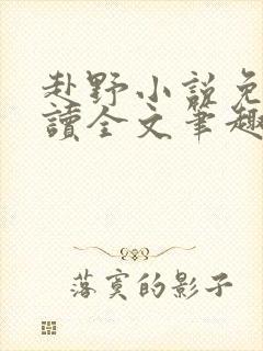 赴野小说免费阅读全文笔趣阁