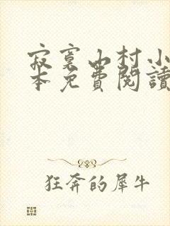 寂寞山村小说全本免费阅读