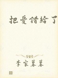 把爱错给了你