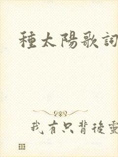 种太阳歌词