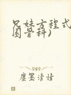 兄妹方程式(校园骨科)