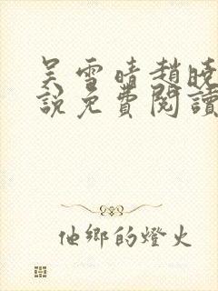 吴雪晴赵晓东小说免费阅读