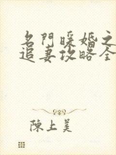 名门暖婚之权爷追妻攻略全文免费阅读