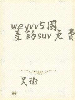 weyvv5国产的suv免费