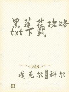 黑莲花攻略手册txt下载