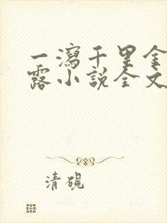 一泻千里金银花露小说全文免费阅读