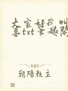 大家好我叫林小喜txt笔趣阁