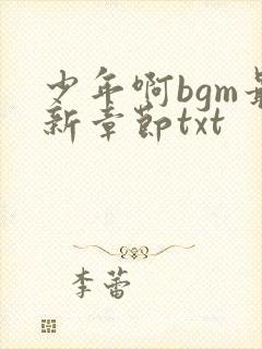 少年啊bgm最新章节txt