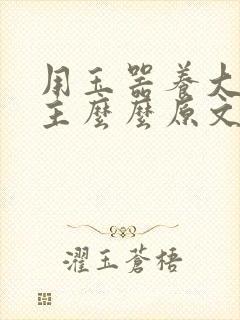 用玉器养大的公主么么原文