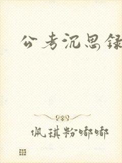 公考沉思录