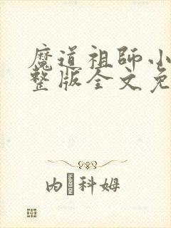 魔道祖师小说完整版全文免费阅读