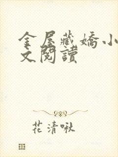 金屋藏娇小说全文阅读