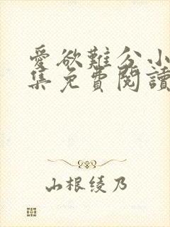 爱欲难分小说全集免费阅读