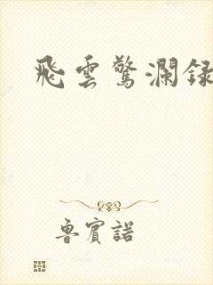 飞云惊澜录