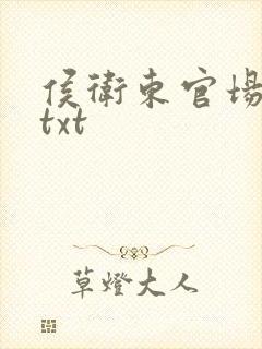 侯卫东官场笔记txt