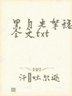 黑月光拿稳小说全文txt