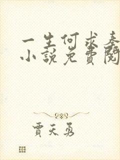一生何求秦菲雪小说免费阅读封面