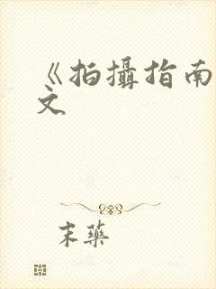 《拍摄指南》全文