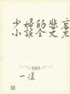 《少妇的悲哀榆木小说全文免费阅读笔趣阁下载》小说封面