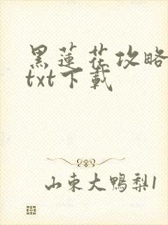 黑莲花攻略手册txt下载