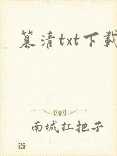 篡清txt下载