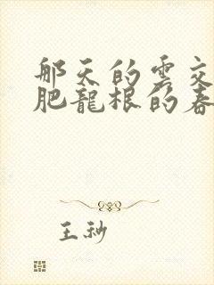 那天的云交雨合肥龙根的春天