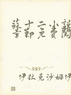 苏十二小说最新章节免费阅读全文