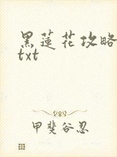 黑莲花攻略手册txt