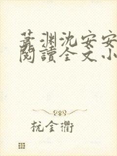 萧渊沈安安免费阅读全文小说