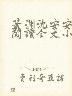 萧渊沈安安免费阅读全文小说