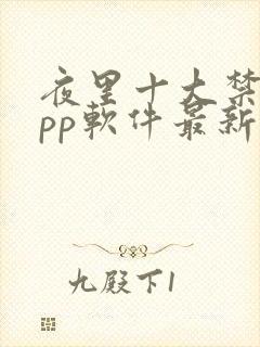 夜里十大禁用app软件最新章节