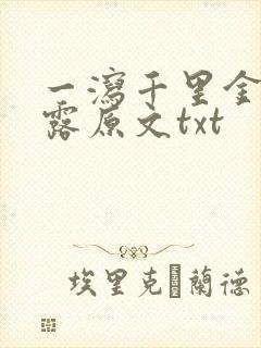 一泻千里金银花露原文txt