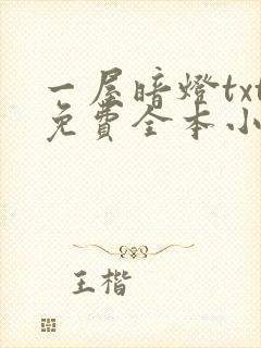 一屋暗灯txt免费全本小说电子书
